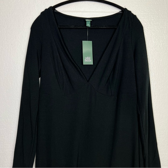 Cozy Long Sleeve Maxi Empire Waist Dress Wild Fable Black size 1X NWT - Picture 4 of 7